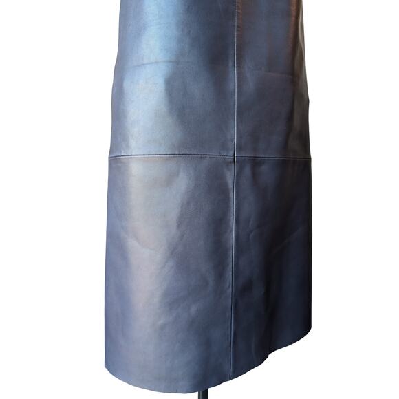 Zadig & Voltaire Room Cuir Lamb Leather Navy Blue Sleeveless Mini Dress Small - Picture 6 of 12